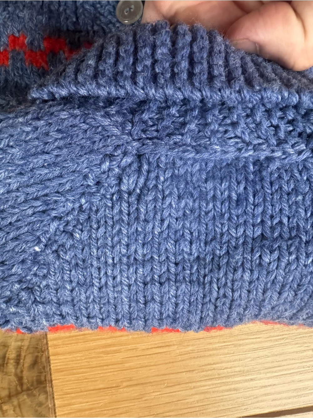Hand knit 18-24 month Navy Knit Button Cardigan - Picture 10 of 10